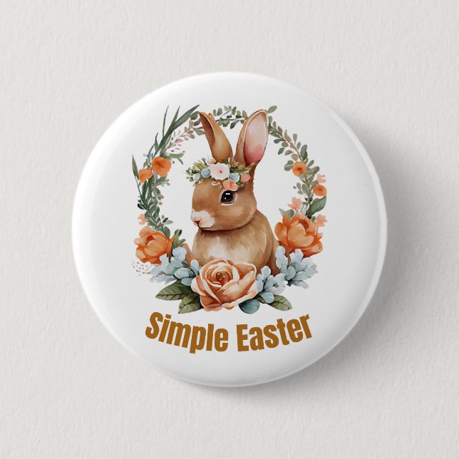 happy easter     6 cm round badge (Front)