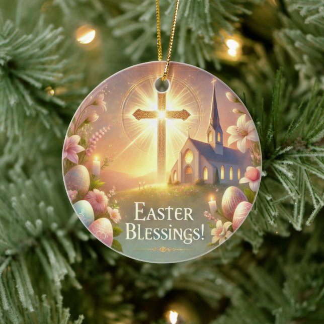 "Happy Easter: A Day of Love & Laughter" Ceramic Tree Decoration (Tree)