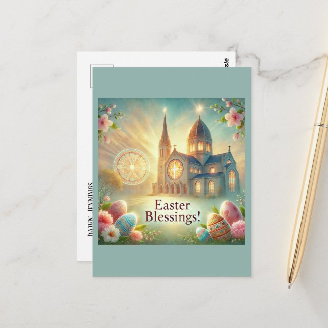 "Happy Easter: A Day of Love & Laughter" Postcard (Front/Back In Situ)