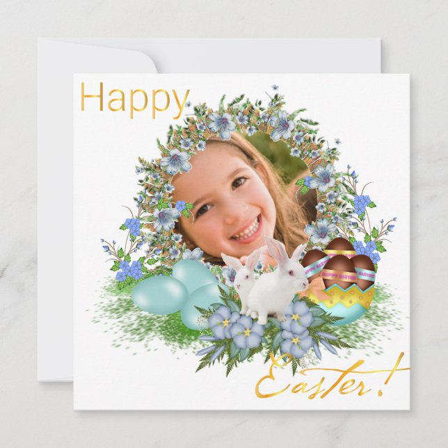 Happy Easter. A photo of your baby.  Invitation (Front)