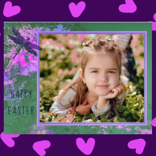 Happy Easter Abstract Floral Art Photo Frame Postcard (Creator Uploaded)