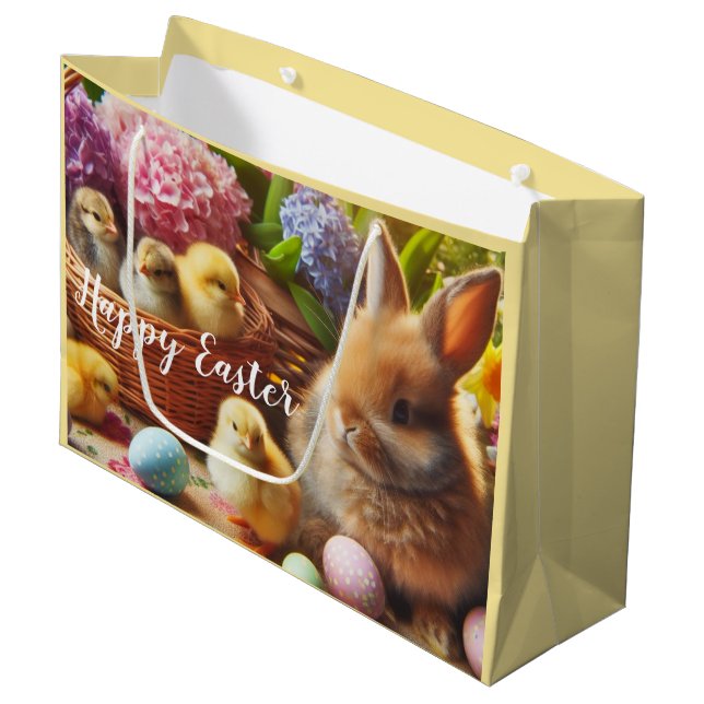Happy Easter Adorable Holiday Paper Gift Bag (Front Angled)