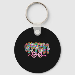 Happy Easter Amen Floral Preppy Easter Bible Verse Key Ring
