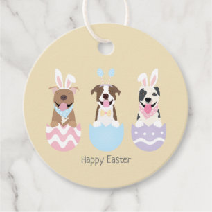 Happy Easter American Pit Bull Terrier Dogs Favour Tags