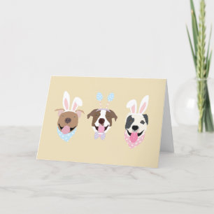 Happy Easter American Pit Bull Terrier Dogs Holiday Card