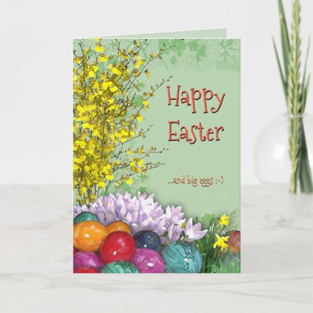 Happy Easter and big eggs ;-) Holiday Card (Front)