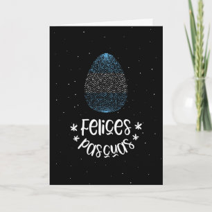 Happy Easter and Easter egg with Argentinian flag Holiday Card
