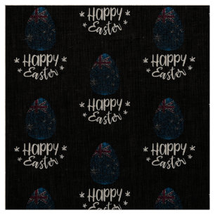 Happy Easter and Easter egg with Australian flag Fabric