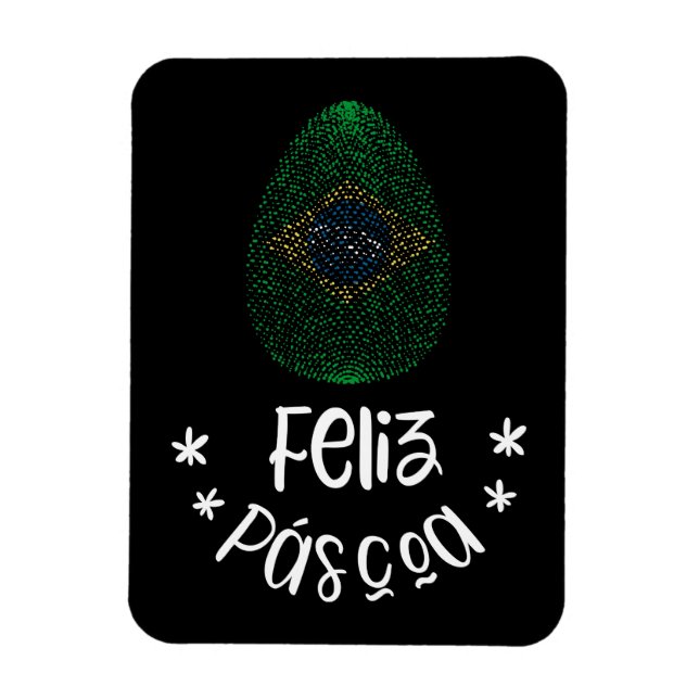 Happy Easter and Easter egg with Brazilian flag Magnet (Vertical)