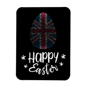 Happy Easter and Easter egg with UK flag Magnet