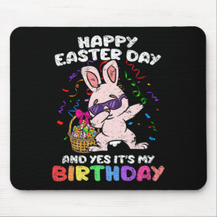 Happy Easter And Yes Its My Birthday Dabbing Bunny Mouse Mat