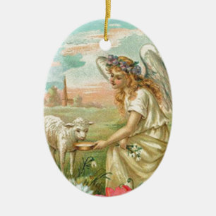 happy easter angel ceramic tree decoration