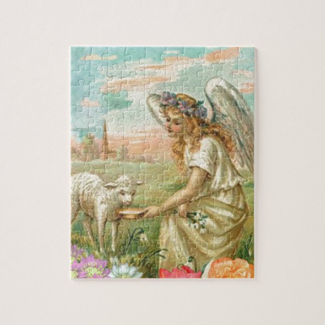 happy easter angel jigsaw puzzle (Vertical)