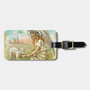 happy easter angel luggage tag