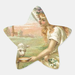 happy easter angel star sticker