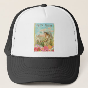 happy easter angel trucker hat