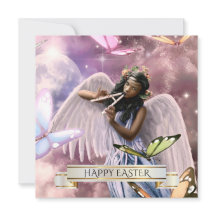 Happy Easter. Angel with Butterflies Cards