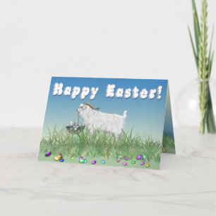 Happy Easter Angora Buck Goat Holiday Card