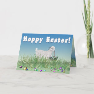Happy Easter Angora Doe Goat Holiday Card