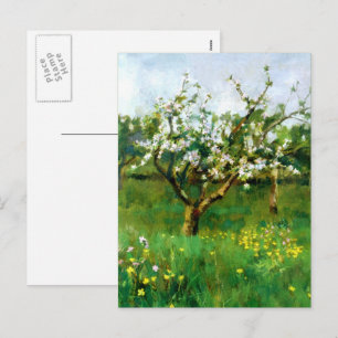 Happy Easter. Apple Blossom Fine Art Holiday Postcard