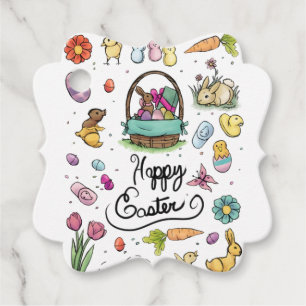Happy Easter Art Favour Tags