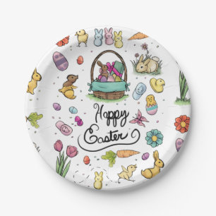Happy Easter Art Paper Plate