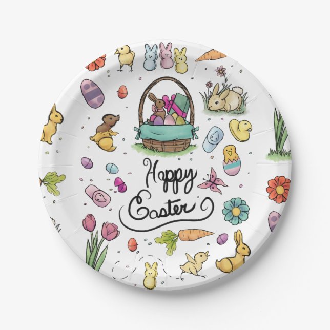 Happy Easter Art Paper Plate (Front)