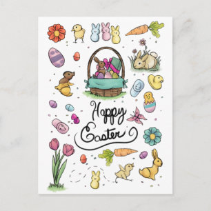 Happy Easter Art Postcard