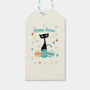 Happy Easter, Atomic Era, Mid Century Modern Cat Gift Tags