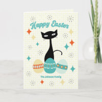 Happy Easter, Atomic Era, Mid Century Modern Cat