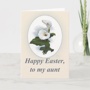 Happy Easter Aunt, Beautiful White Calla Lilies Holiday Card