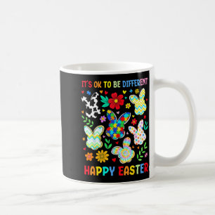 Happy easter autism awareness puzzle bunny spring coffee mug