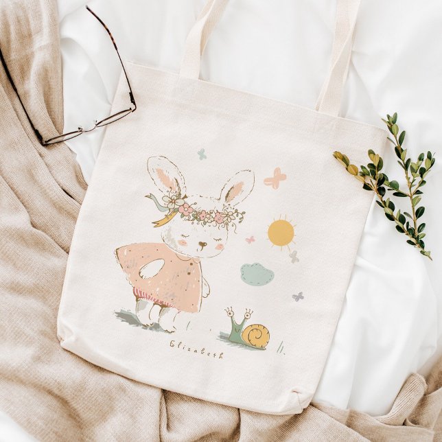 Happy Easter Baby Rabbit Pattern Tote Bag (Creator Uploaded)