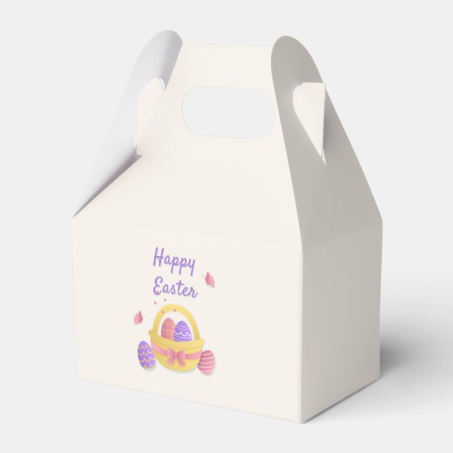 Happy Easter basket and butterflies Favour Box (Front Side)