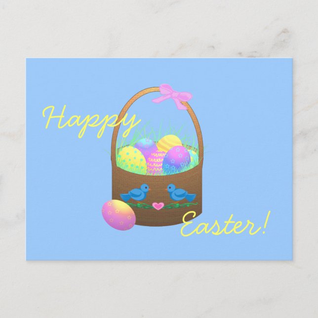 Happy Easter Basket Greeting Card (Front)