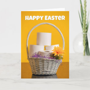 Happy Easter Basket of Toilet Paper Coronavirus Holiday Card