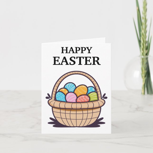 Happy Easter Basket Personalised  Card (Front)