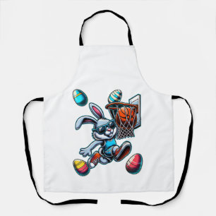 Happy Easter Basketball Boys Easter Bunny Funny Ea Apron