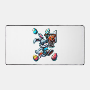 Happy Easter Basketball Boys Easter Bunny Funny Ea Desk Mat