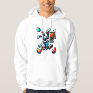 Happy Easter Basketball Boys Easter Bunny Funny Ea Hoodie