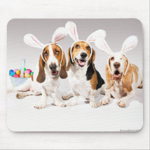 Happy Easter Basset Mousepad