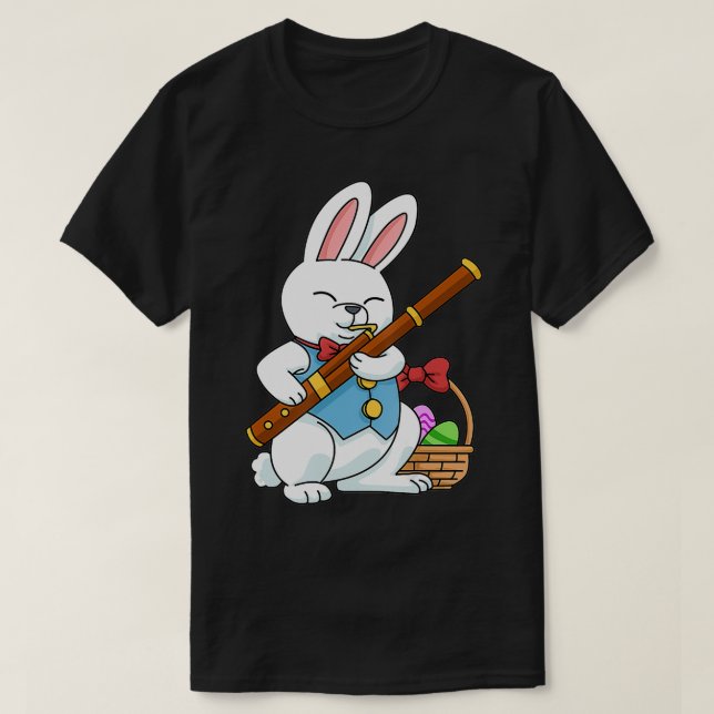 Happy Easter Bassoon Gift Men Bunny Bassoonist Gif T-Shirt (Design Front)