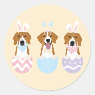 Happy Easter Beagle Dogs Classic Round Sticker