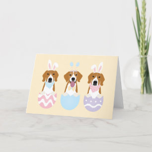Happy Easter Beagle Dogs Holiday Card