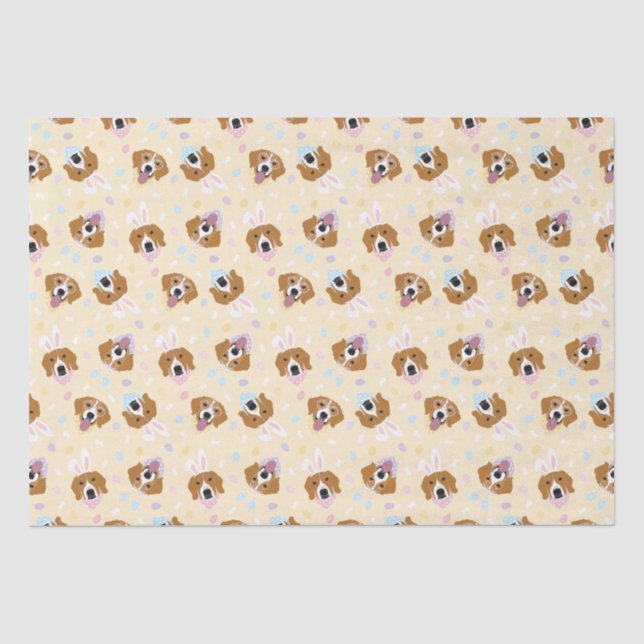 Happy Easter Beagle Dogs Tissue Paper (Front)