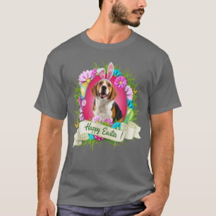 Happy Easter Beagle Wearing Bunny Ear Eggs Cool T-Shirt