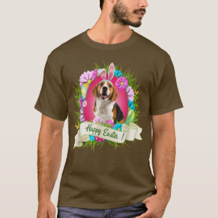 Happy Easter Beagle Wearing Bunny Ear Eggs Cool  T-Shirt
