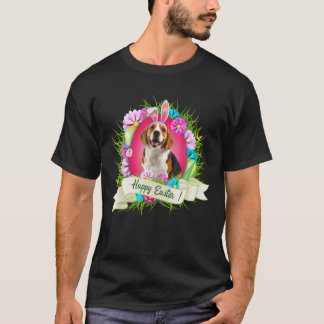Happy Easter Beagle Wearing Bunny Ear Eggs Cool T-Shirt