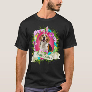 Happy Easter Beagle Wearing Bunny Ear Eggs Cool  T-Shirt