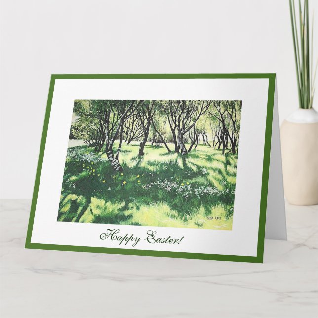 Happy Easter beautiful Iceland Reykjavik park art  Card (Front)